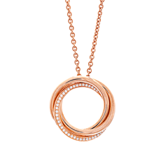 Collier auréole or rose