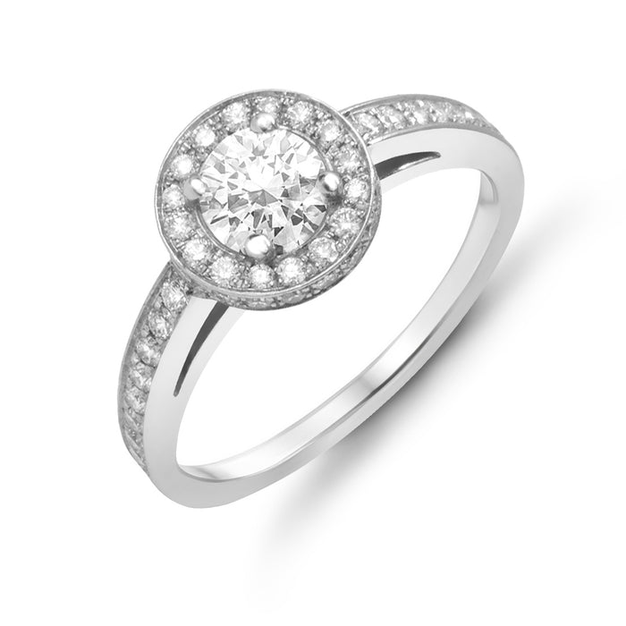 Solitär-Diamantring im Art-Deco-Stil, Größe M