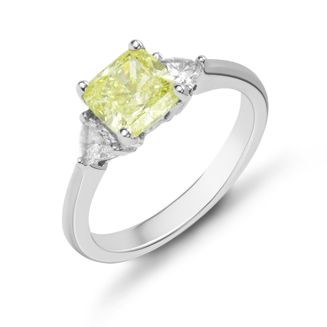 Solitaire Diamant Jaune Bijouterie Daniel de Guy Lausanne