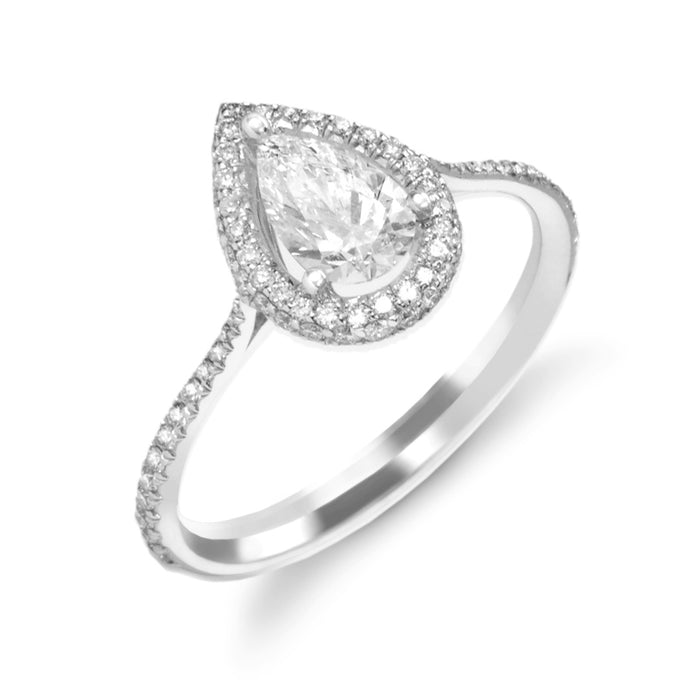 Solitaire 'ArtDeco' Petite Goutte Diamants