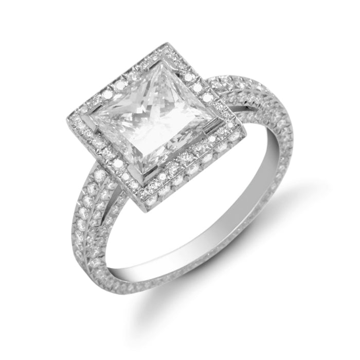 Solitaire 'ArtDeco' Diamants Princesse Full