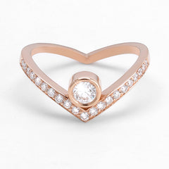 Solitaire 'V-Love' Diamants
