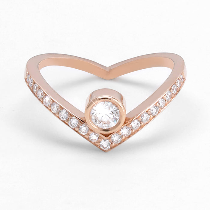 Solitaire 'V-Love' Diamants