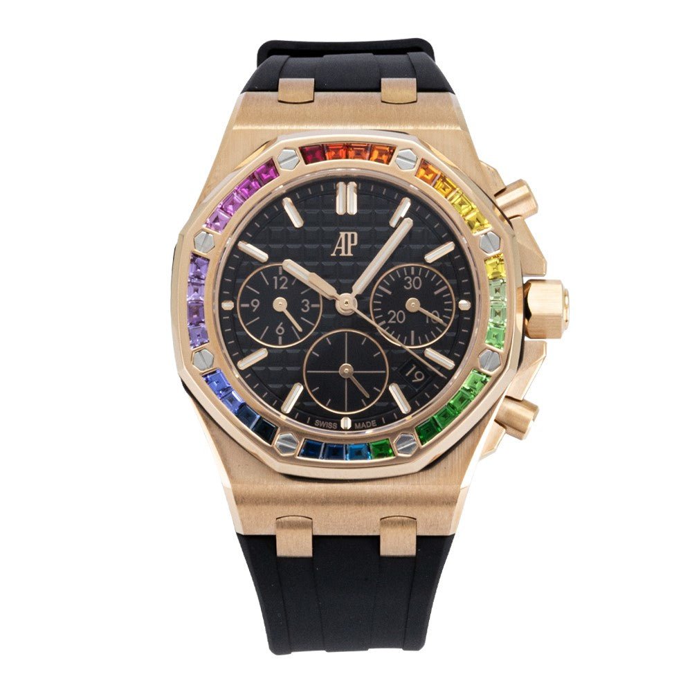 Audemars Piguet Royal Oak Or Rose 18K Rainbow Saphirs Neuve 2024 - Daniel de Guy