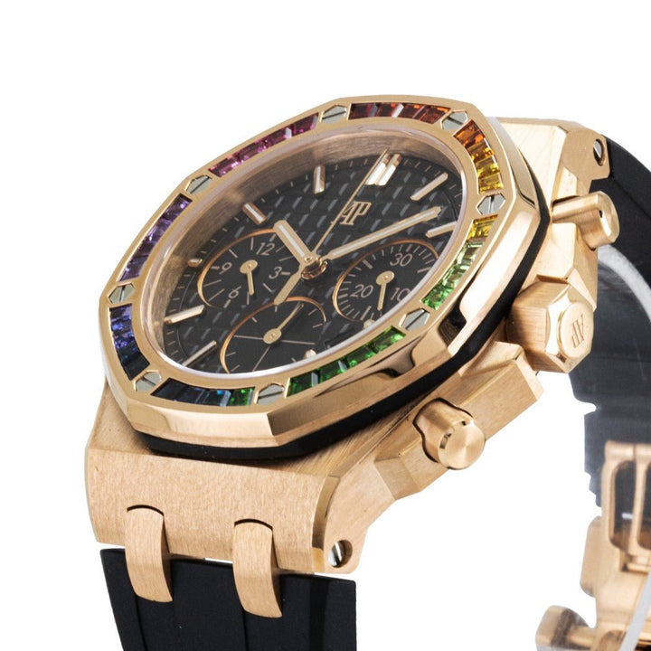 Audemars Piguet Royal Oak Or Rose 18K Rainbow Saphirs Neuve 2024 - Daniel de Guy