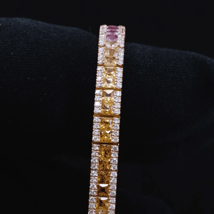 Bracelet Rainbow de Saphirs & Diamants - Daniel de Guy