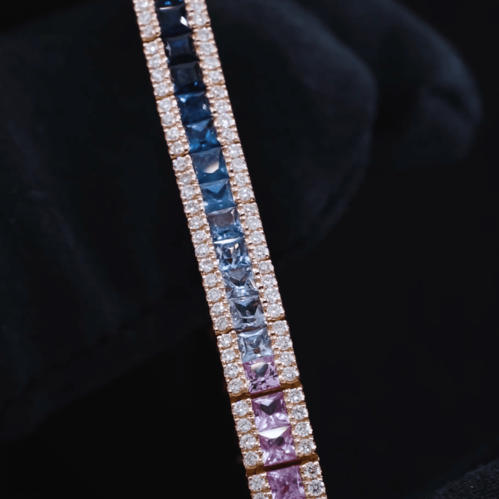Bracelet Rainbow de Saphirs & Diamants - Daniel de Guy
