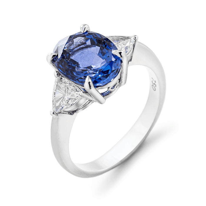 Solitaire Saphir ovale 2