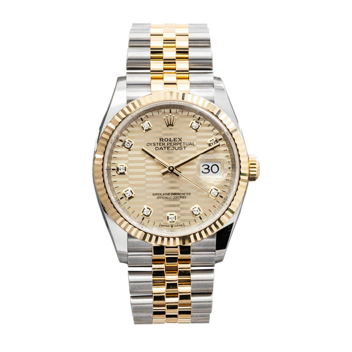 Rolex Datejust 36 mm Fluted Two-Tone Diamants Neuve - Daniel de Guy