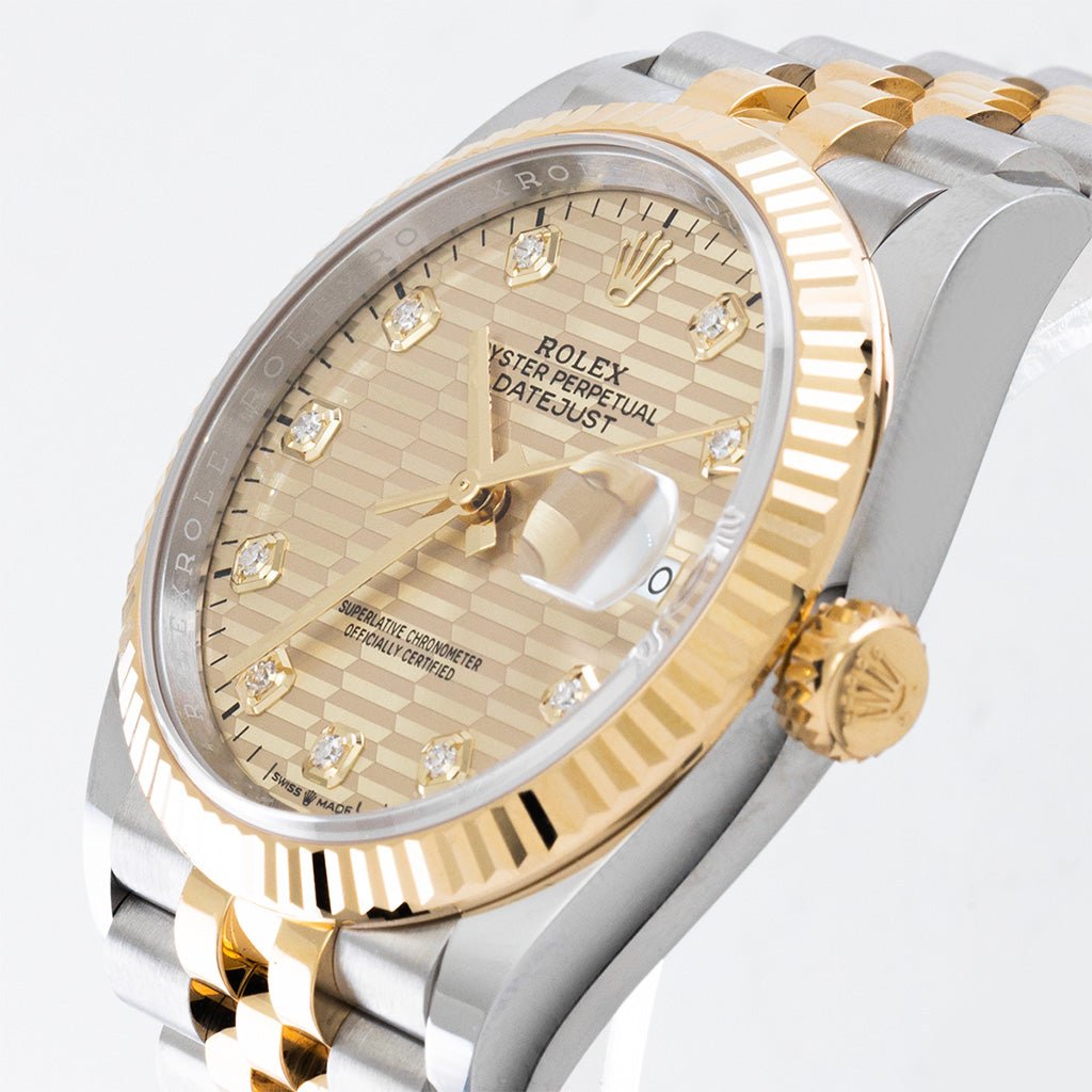 Rolex Datejust 36 mm Fluted Two-Tone Diamants Neuve - Daniel de Guy