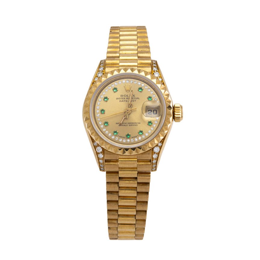 Rolex Lady Datejust Or 18k Emeraudes & Diamants 1994 - Daniel de Guy