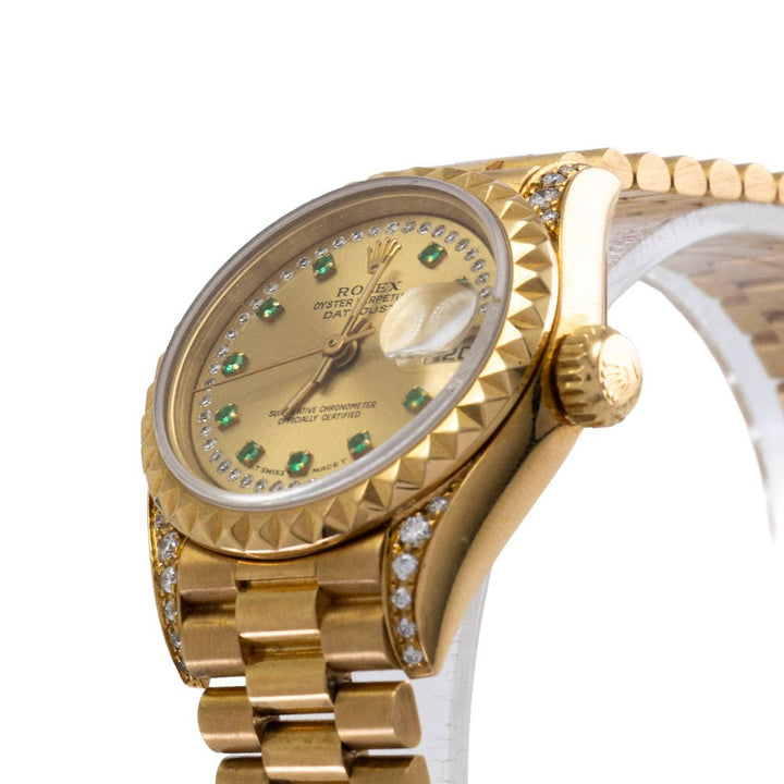 Rolex Lady Datejust Or 18k Emeraudes & Diamants 1994 - Daniel de Guy