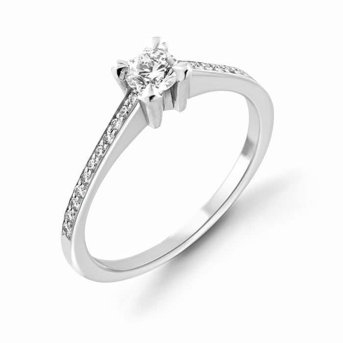 Solitaire'Pure Love' Square Diamants