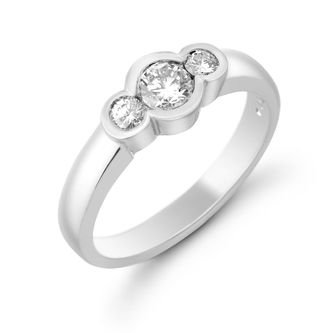 Solitaire 'Trio' Diamants serti clos - Daniel de Guy