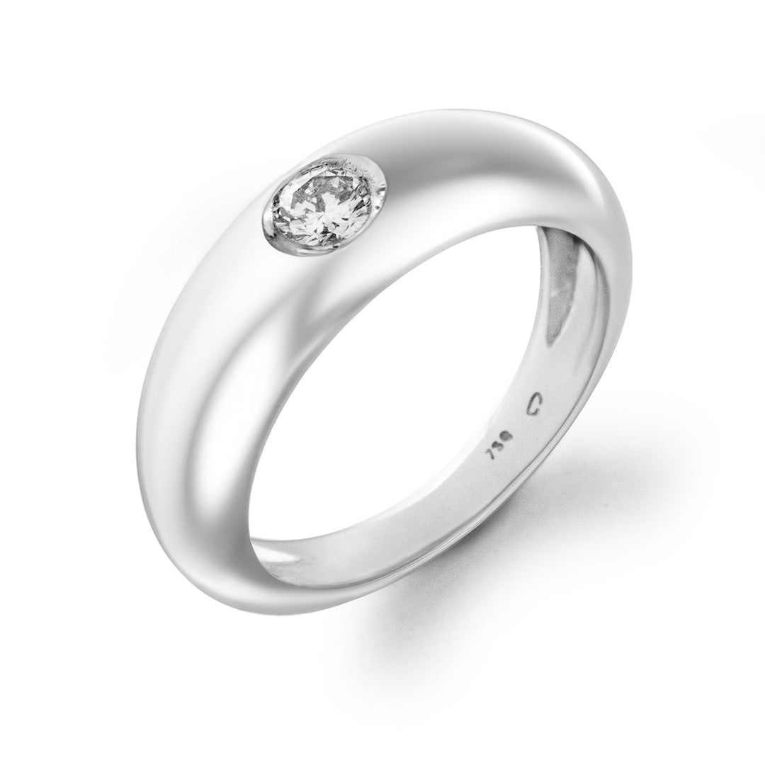 Solitaire 'Dôme' Diamant serti clos - Daniel de Guy