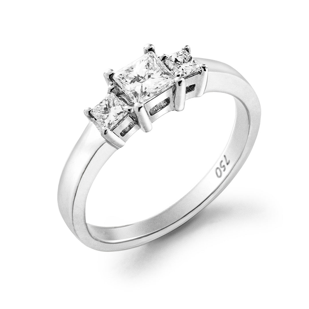 Soliatire 'Trio' Diamants Princesses - Daniel de Guy