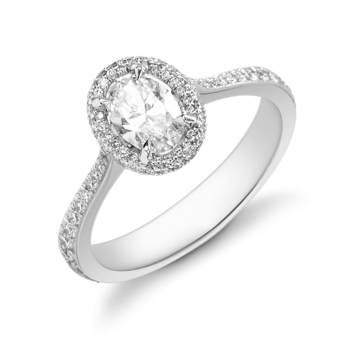 Solitaire 'ArtDeco' Diamant Ovale GM