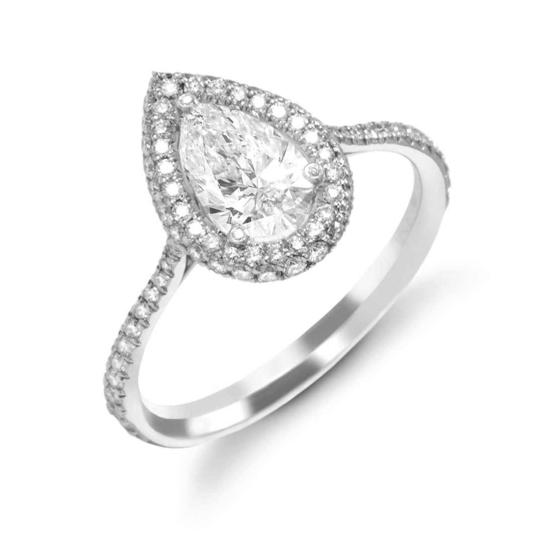 Solitaire 'ArtDeco' Grande Goutte Diamants - Daniel de Guy