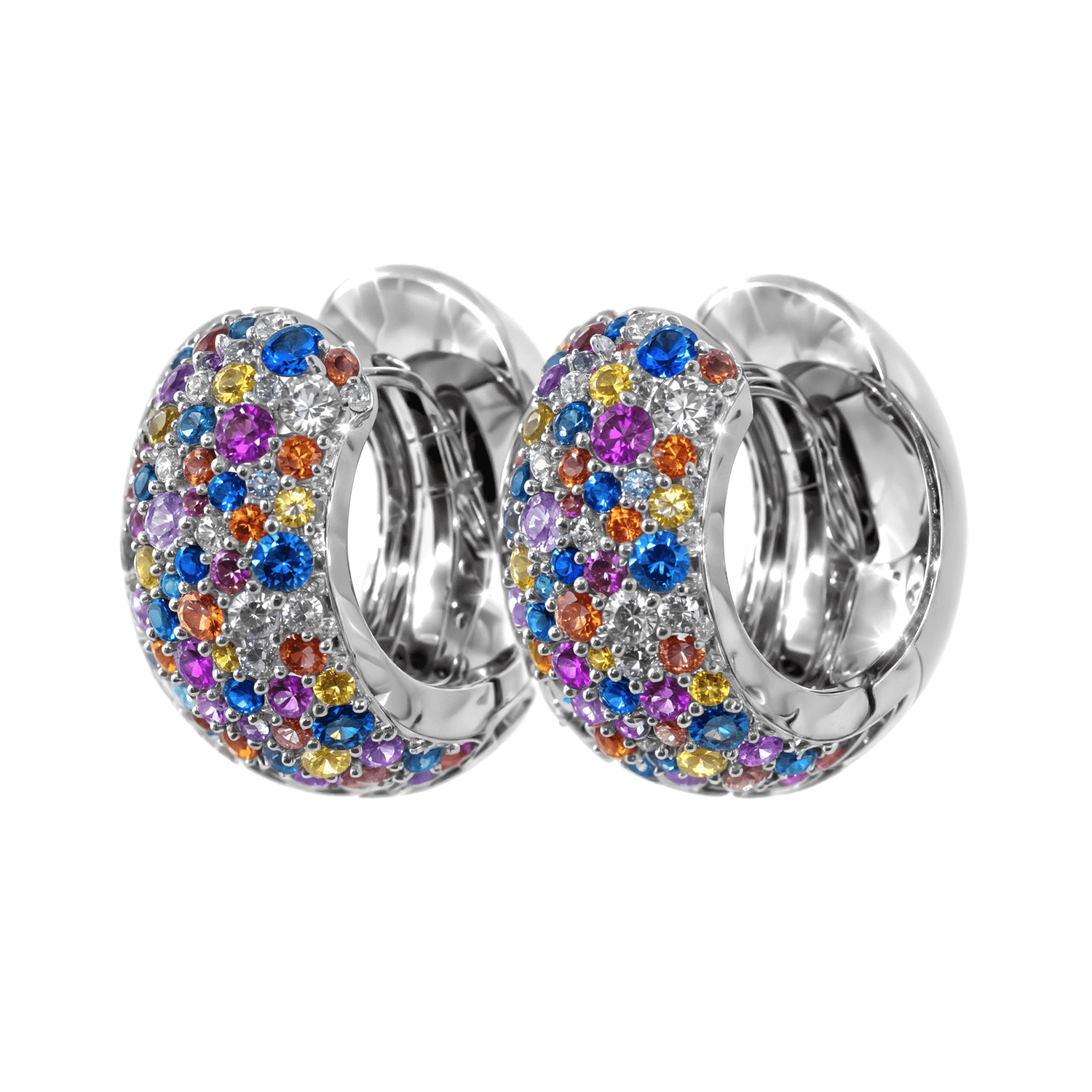 Boucles d'Oreilles PM Tutti Frutti Saphirs & Diamants - Daniel de Guy