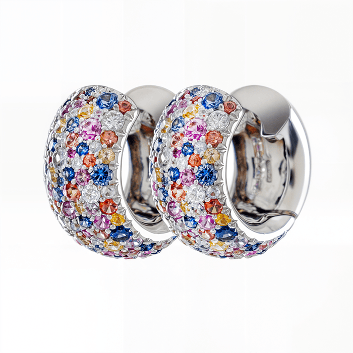 Boucles d'Oreilles Tutti Frutti Saphirs & Diamants