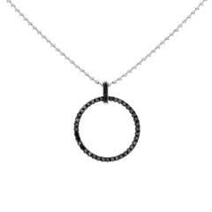 Collier auréole diamants noirs