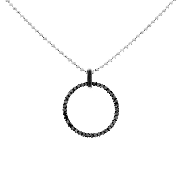 Collier auréole diamants noirs