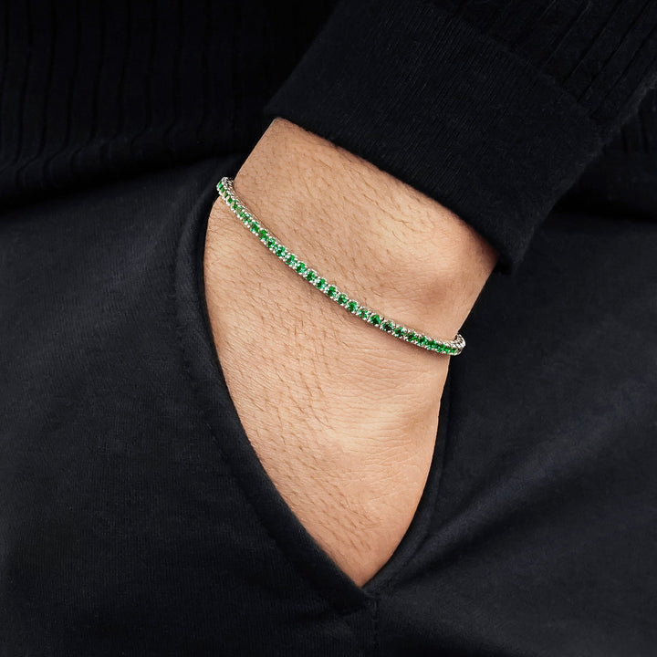 Bracelets Rivière d'Emeraudes or gris 18k - Daniel de Guy