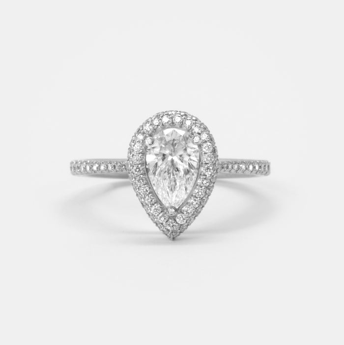Solitaire 'ArtDeco' Grande Goutte Diamants