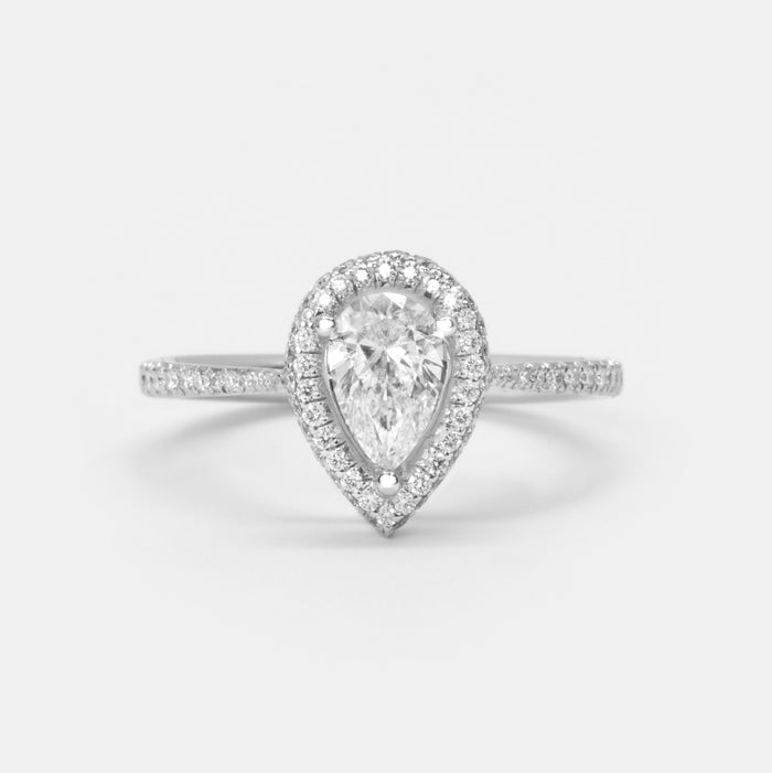 Solitaire 'ArtDeco' Petite Goutte Diamants