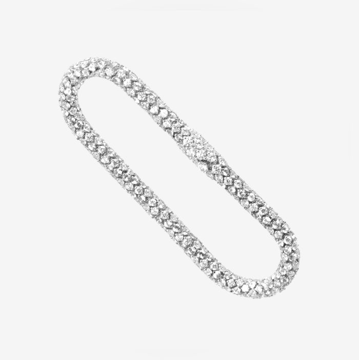 Großes Schlangenarmband mit Diamanten und Rubinen