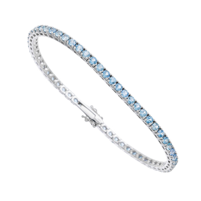 Bracelet Rivière de Saphirs Bleus Clairs or 18k