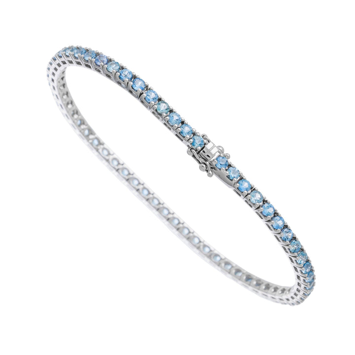 Bracelet Rivière de Saphirs Bleus Clairs or 18k - Daniel de Guy