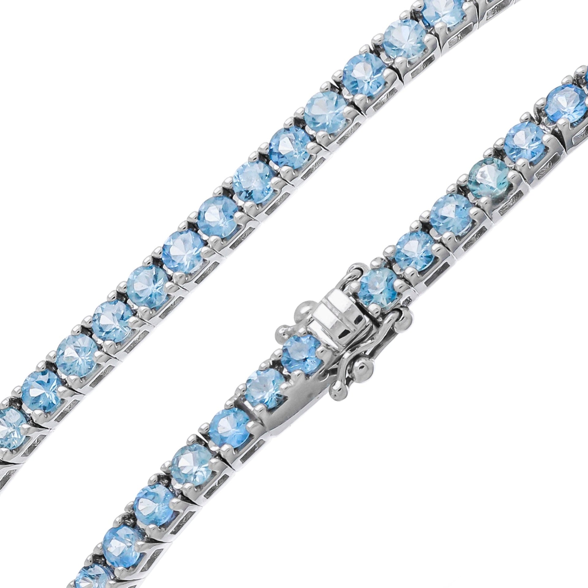 Bracelet Rivière de Saphirs Bleus Clairs or 18k - Daniel de Guy