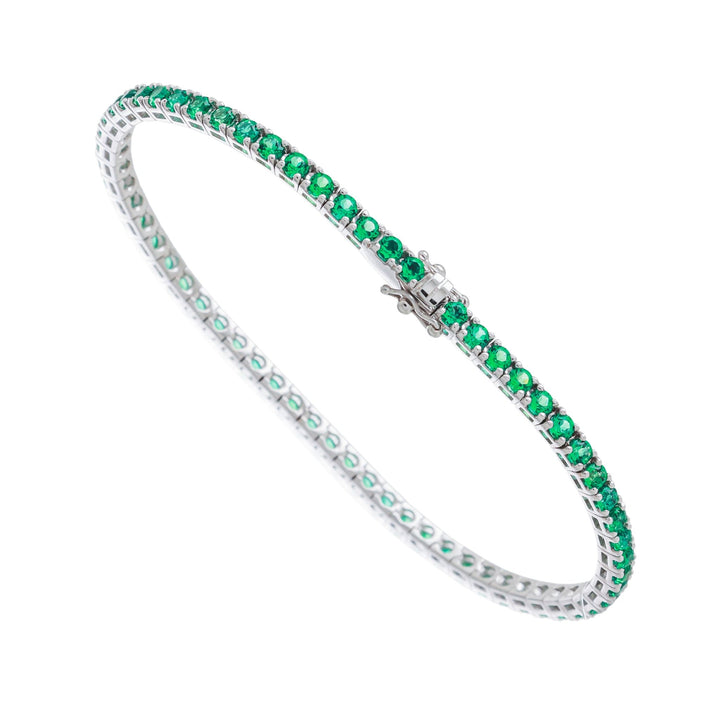 Bracelets Rivière d'Emeraudes or gris 18k - Daniel de Guy