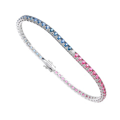 18k gold "Pepsi" bracelet with sapphires, rubies &amp; 1 diamond