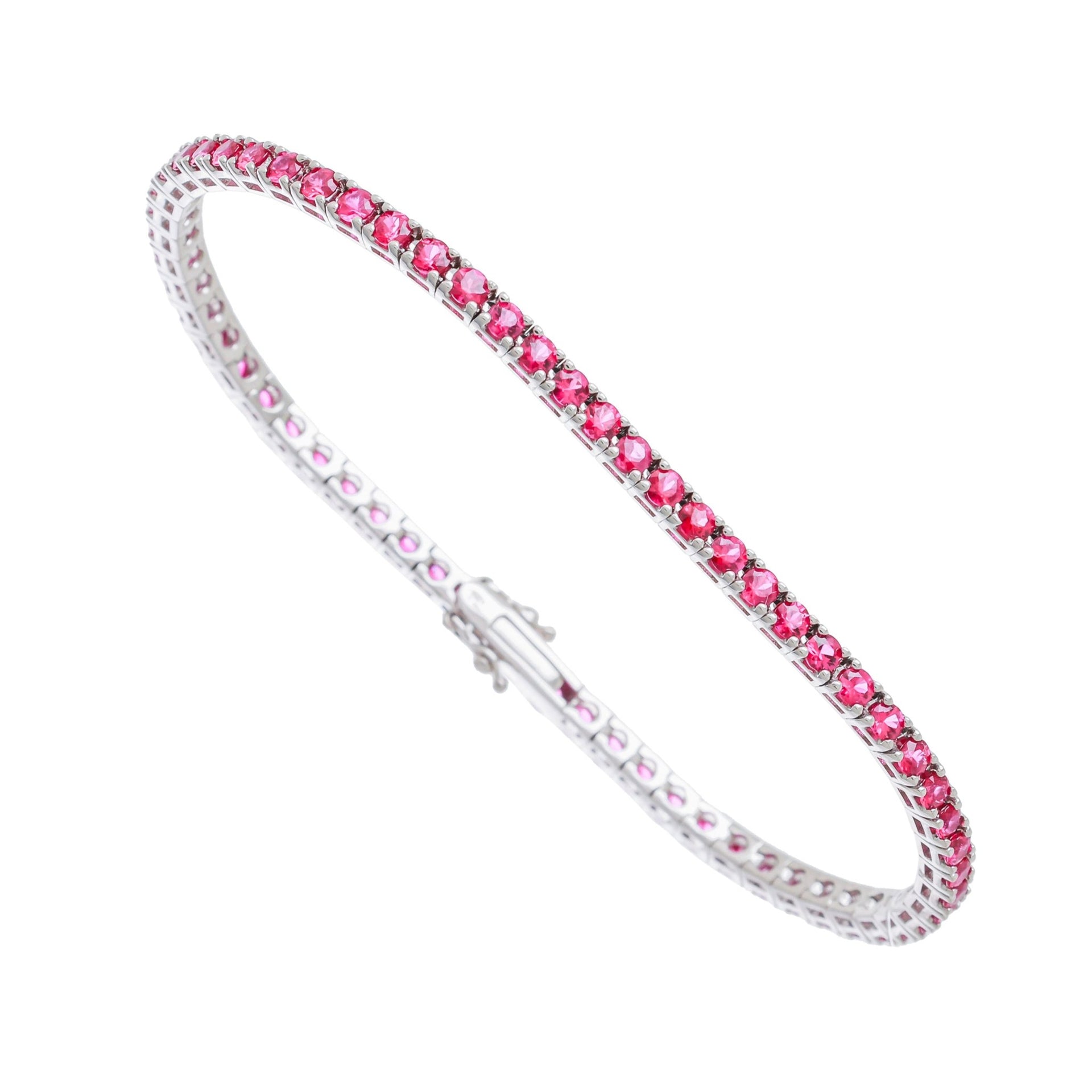 Bracelet Rivière de Rubis or gris 18k - Daniel de Guy