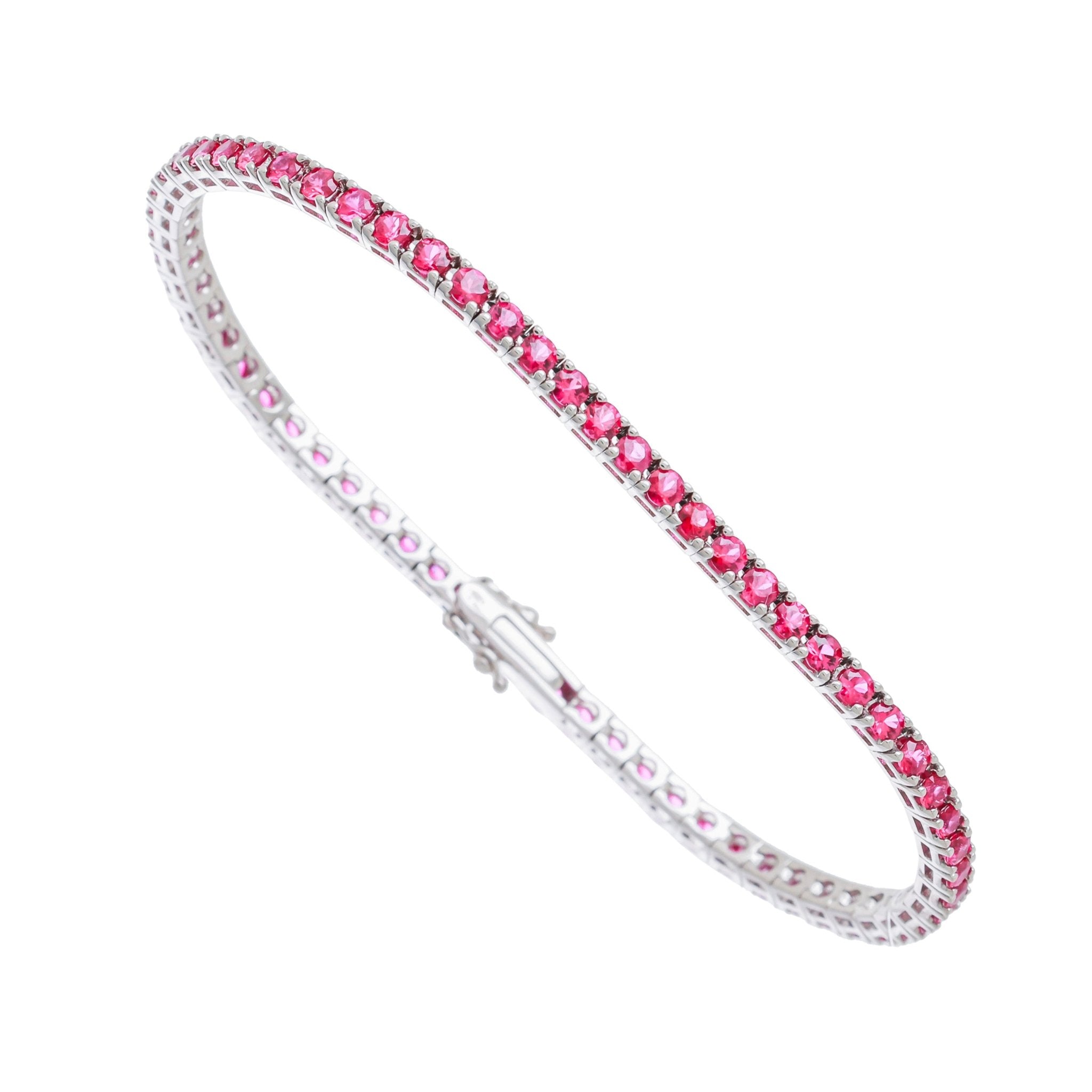 Bracelet Rivière de Rubis or gris 18k - Daniel de Guy