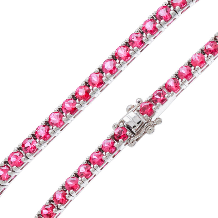 Bracelet Rivière de Rubis or gris 18k