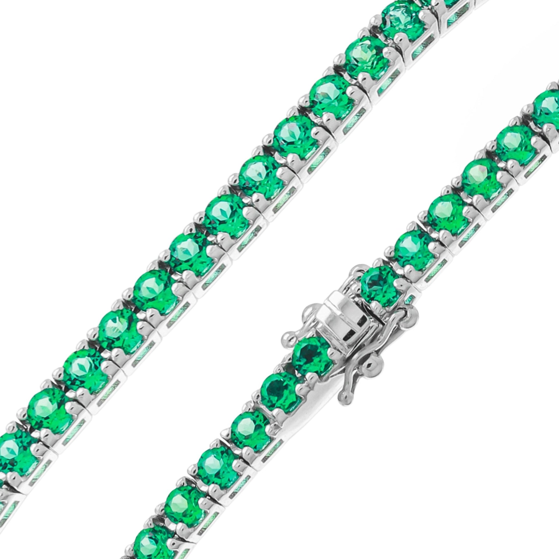 Bracelets Rivière d'Emeraudes or gris 18k - Daniel de Guy