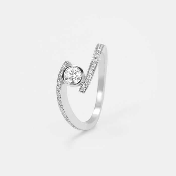 Solitaire 'Enjoy' Croisé Diamants