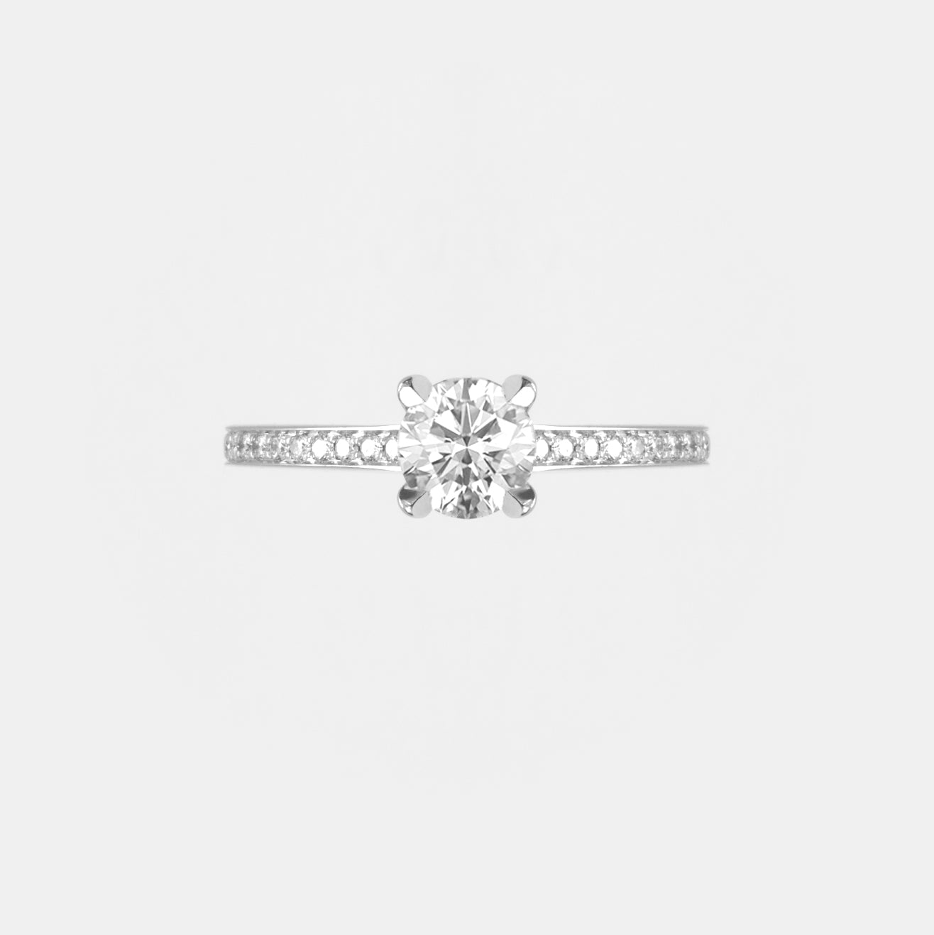 Solitaire 'Pure Love' Square Full Diamants - Daniel de Guy
