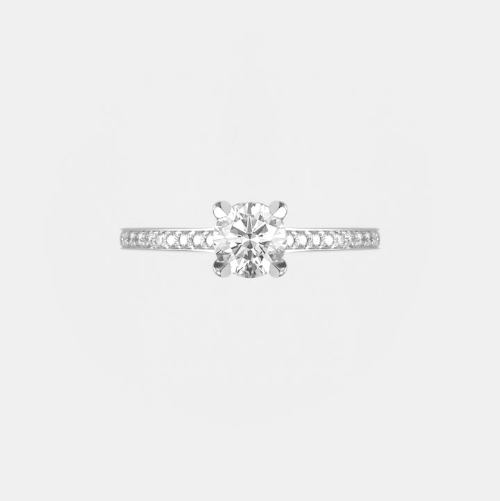 Solitaire 'Pure Love' Square Full Diamants - Daniel de Guy