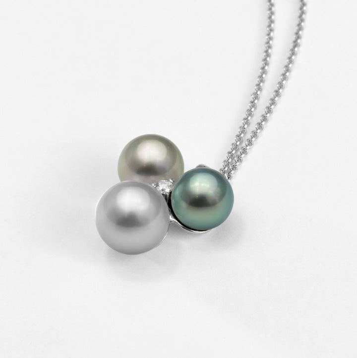 pendentif avec 3 perles de Tahiti - Daniel de Guy