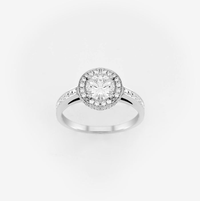 Solitär-Diamantring im Art-Deco-Stil, Größe M