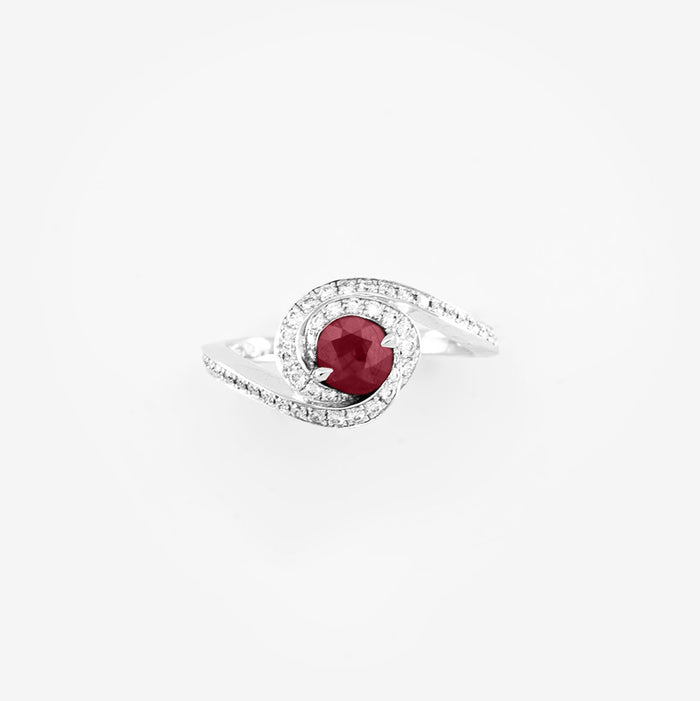 Bague Torsade de pierres précieuses