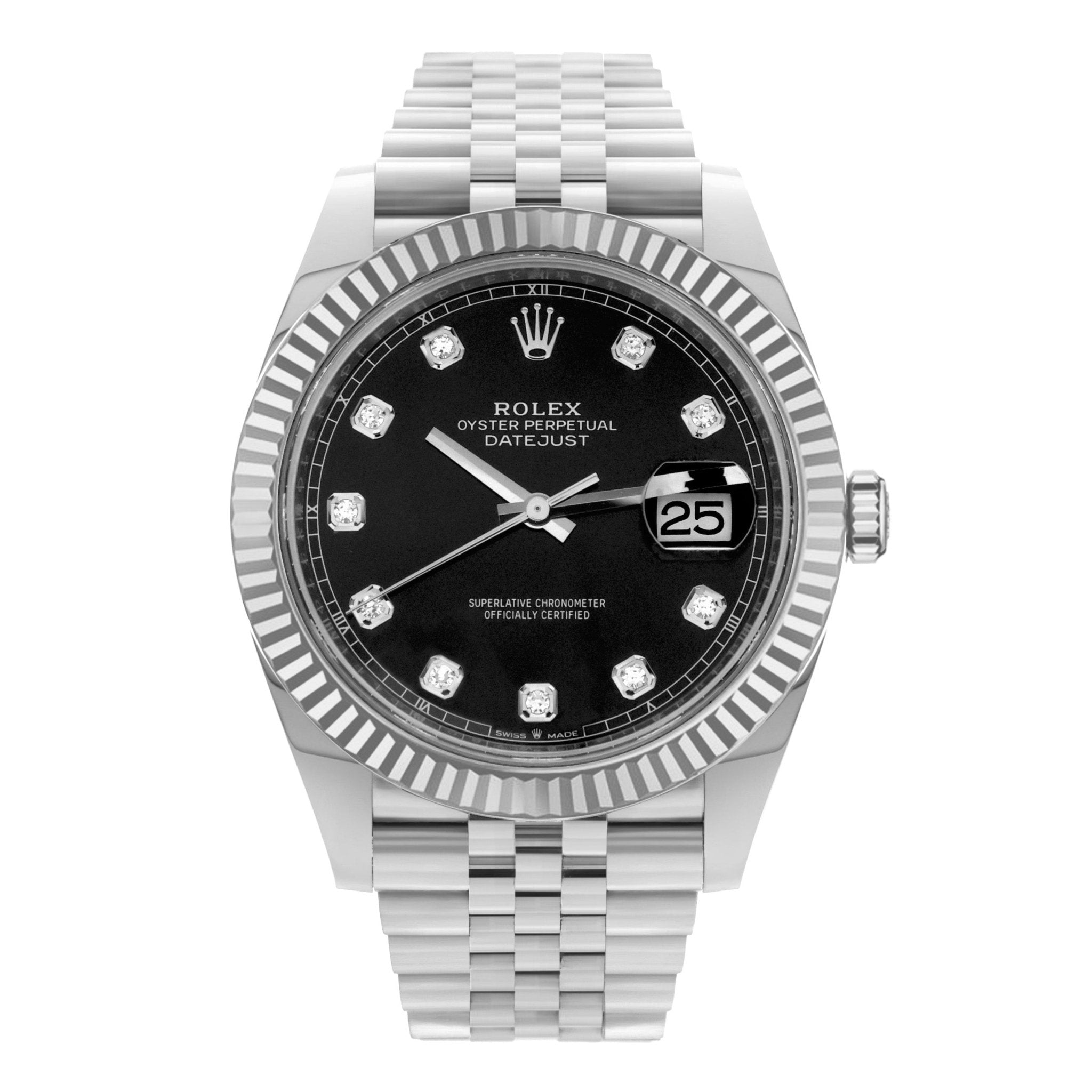 Rolex Datejust 41mm cadran noir diamants neuve - Daniel de Guy