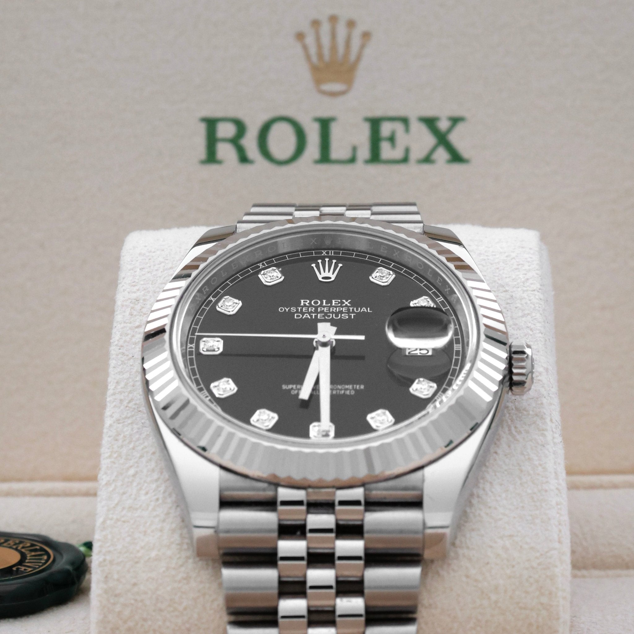 Rolex Datejust 41mm cadran noir diamants neuve - Daniel de Guy