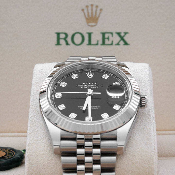 Rolex Datejust 41mm cadran noir diamants neuve - Daniel de Guy
