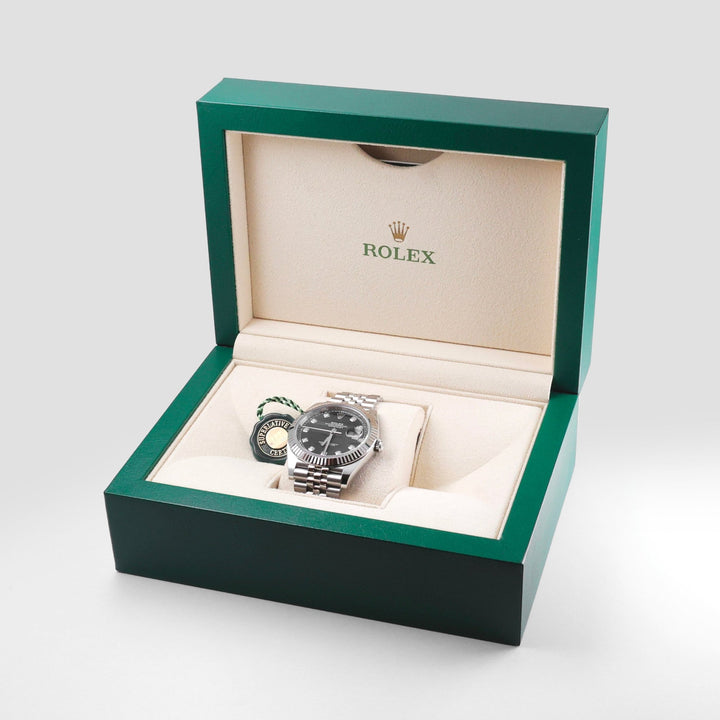 Rolex Datejust 41mm cadran noir diamants neuve - Daniel de Guy