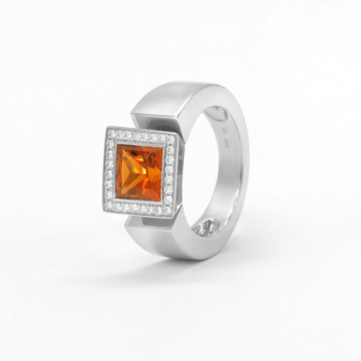 Bague grenat mandarine - Daniel de Guy